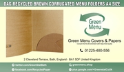 DAG RECYCLED BROWN CORRUGATED MENU FOLDERS A4 SIZE